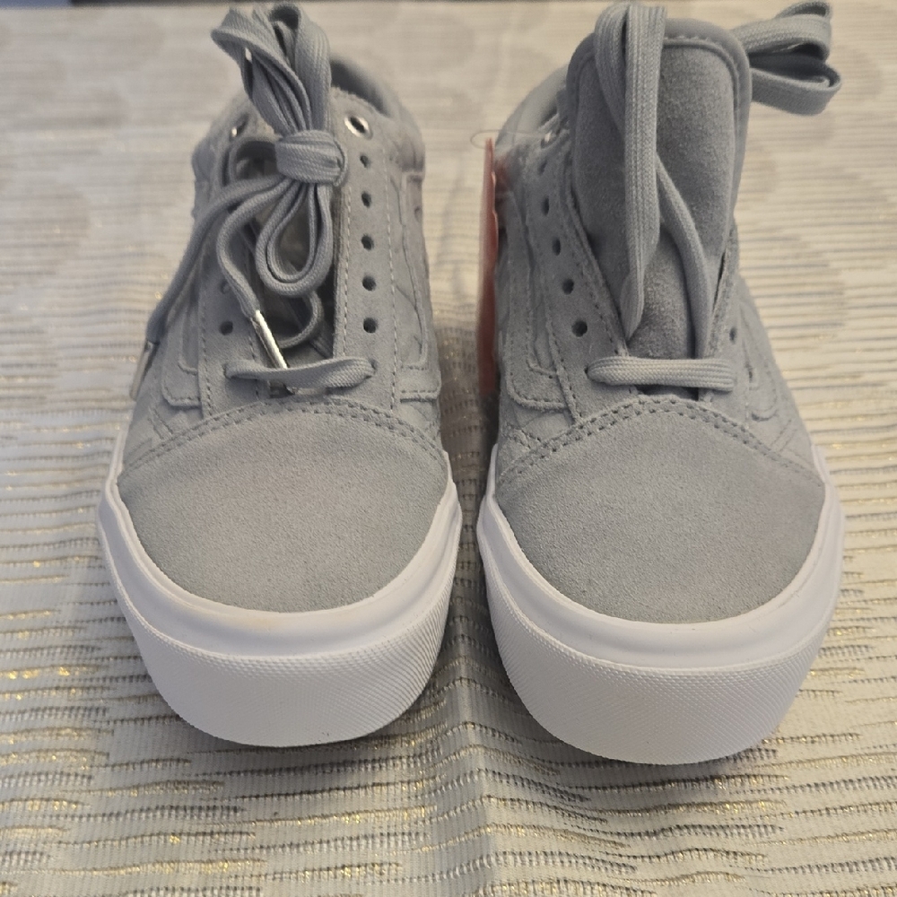 Nwt Vans Womens Gray Suede Platform Sneakers 6.5 - Picture 3 of 7